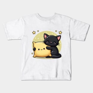 BLACK CAT PILLOW Kids T-Shirt